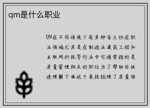 qm是什么职业